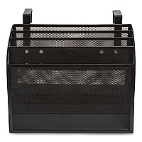 TRU RED Wire Mesh Incline Sorter, Enclosed Design, 4 Sections, Letter-Size, 12.99 x 6.49 x 10.15, Matte Black (24402471)