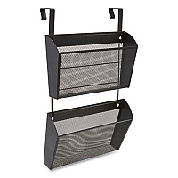 TRU RED Wire Mesh Wall File, 2 Sections, Letter Size, 14.37" x 3.34", Black (24402445)