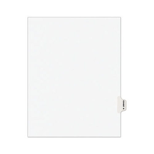 Avery-Style Preprinted Legal Side Tab Divider, 26-Tab, Exhibit R, 11 x 8.5, White, 25/Pack, (1388) 1 Printed Tab(s) - Character - R - 8.5" Divider Width x 11" Divider Length - Letter - White Paper Divider - Paper Tab(s) - 20% Recycled - Reinforced (01388)