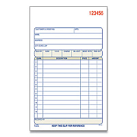 Adams 2-Part Sales Book, 12 Lines, Two-Part Carbonless, 4.19 x 7.19, 50 Forms/Pad, 10 Pads/Box (DC470510)