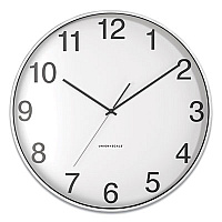 Union & Scale Essentials Classic Round Wall Clock, 12" Overall Diameter, Silver Case, 1 AA (sold separately) (24411457)
