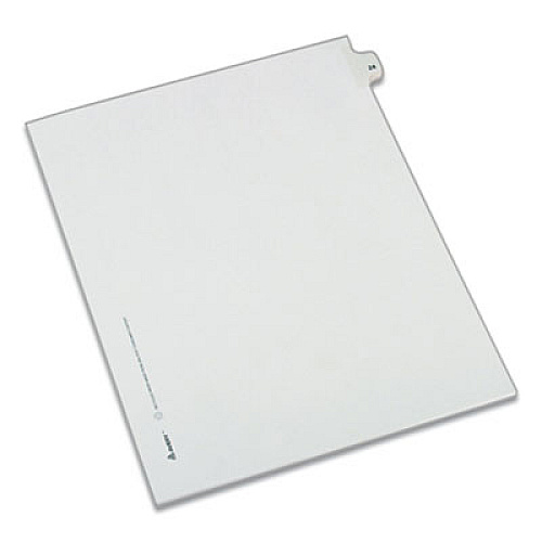 Avery Preprinted Legal Exhibit Side Tab Index Dividers, Allstate Style, 10-Tab, 24, 11 x 8.5, White, 25/Pack 25 x Divider(s) - Side Tab(s) - 24 - 1 Tab(s)/Set - 8.5" Divider Width x 11" Divider Length - Letter - 8.50" Width x 11" Length - Paper Di (82222)