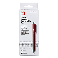 TRU RED Quick Dry Gel Pen, Retractable, Medium 0.7 mm, Red Ink, Red Barrel, Dozen (24377032)