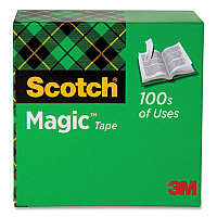 Scotch Magic Tape Refill, 1" Core, 0.75" x 25 yds, Clear, 20/Pack (810SX20)