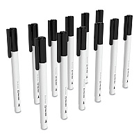 TRU RED Dry Erase Marker, Pen-Style, Extra-Fine Bullet Tip, Black, Dozen (24402806)