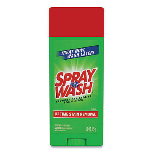 SPRAY n WASH Pre-Treat Stain Stick, White, 3 oz, 12 per Carton (81996CT)