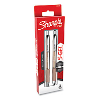 Sharpie S-Gel Premium Metal Barrel Gel Pen, Retractable, Medium 0.7 mm, Black Ink, Champagne Barrel, 2/Pack (2126189)