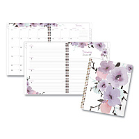 Cambridge Mina Weekly/Monthly Planner, Floral Artwork, 11 x 8.5, White/Violet/Peach Cover, 12-Month (Jan to Dec): 2026 (1134905)