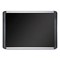 MasterVision Soft-touch Bulletin Board, 96 x 48, Black Fabric Surface, Aluminum/Black Aluminum Frame (MVI210301)