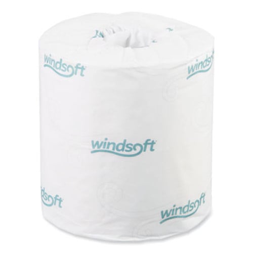Windsoft Bath Tissue, Septic Safe, 2Ply, White, 4.5 x 4.5, 500 Sheets/Roll, 96 Rolls/Carton