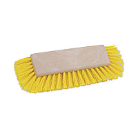 Boardwalk&reg; Dual-Surface Scrub Brush, Plastic, 10", Yellow Handle (BWK3410)