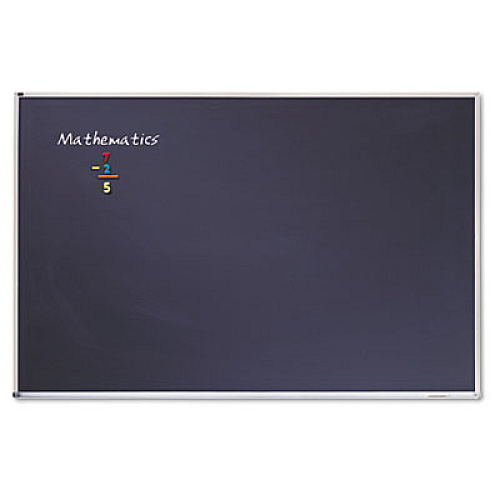 Quartet Porcelain Magnetic Chalkboard, 72 x 48, Black Surface, Silver Aluminum Frame 72" (6 ft) Width x 48" (4 ft) Height - Black Porcelain Surface - Silver Aluminum Frame - Horizontal - Magnetic - 1 Each (PCA406B)