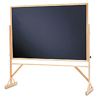 Quartet Reversible Chalkboard, 72 x 48, Black Surface, Oak Hardwood Frame (WTR406810)
