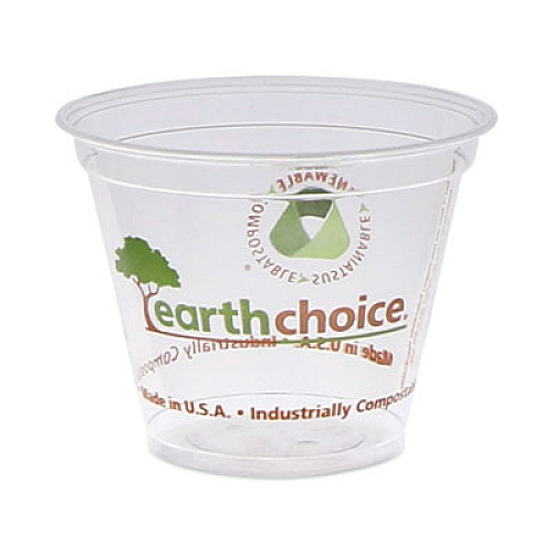 EarthChoice Compostable Cold Cup, 9 oz, Clear/Printed, 975/Carton