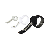 Velcro Portable Cord Ties, (4) 3" x 0.25"/ (4) 5" x 0.38"/ (4) 7" x 0.5", Black/Gray/White, 12/Pack Cable Tie - Multi - 12 / Pack (30816)