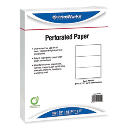 Printworks Professional Perforated and Punched Paper, 20 lb Bond Weight