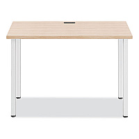 Union & Scale Essentials Writing Table-Desk, 42" x 23.82" x 29.53", Natural Wood/Silver (60411CC)