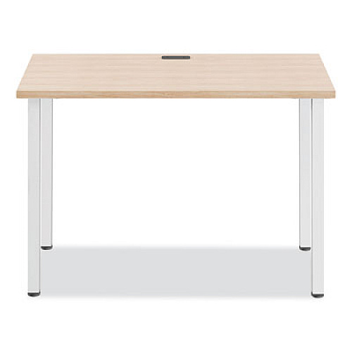 Union & Scale Essentials Writing Table-Desk, 42" x 23.82" x 29.53", Natural Wood/Silver (60411CC)