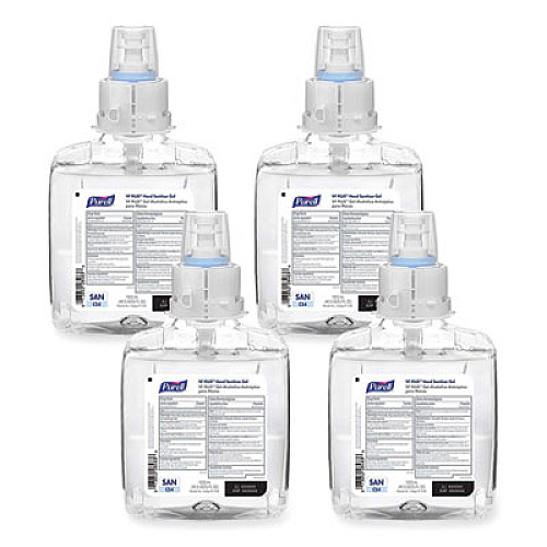 VF PLUS Gel Hand Sanitizer, 1,200 mL Refill Bottle, Fragrance-Free, For CS4 Dispensers, 4/Carton