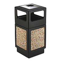Canmeleon Aggregate Panel Receptacles, 38 gal, Polyethylene/Stainless Steel, Black