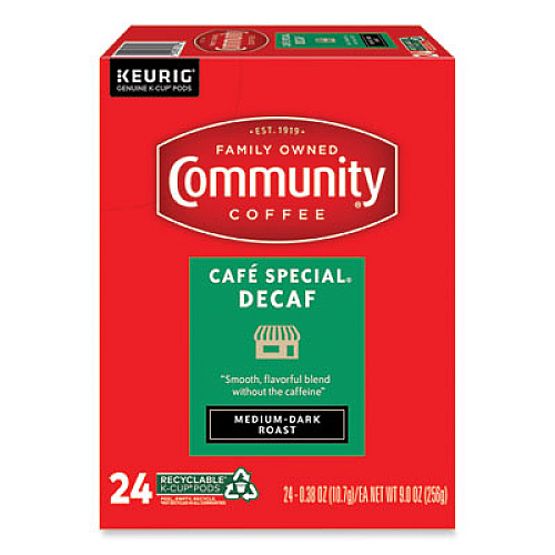 Community Coffee Cafe Special Decaf K-Cup, 24/Box (5000374327)