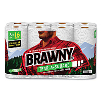 Brawny&reg; Tear-A-Square Kitchen Paper Towels, 2-Ply, 120 Sheets, 8 Rolls (443665)