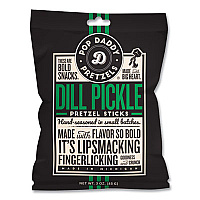 Pop Daddy Dill Pickle Pretzel Sticks, 3 oz Bag, 15/Carton (00561)