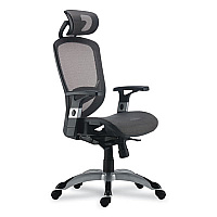 Flexfit Hyken Mesh Task Chair, Supports Up To 275 Lb, 17.24" - 20.98" Seat Height, Charcoal Gray Seat/back, Silver/black Base