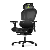 Eureka Typhon Hybrid Chair, Supports Up to 220 lb, 18.5" to 22.05" Seat Height, Black Mesh Seat, Black/Green Mesh Back, Black Base (GC05G)
