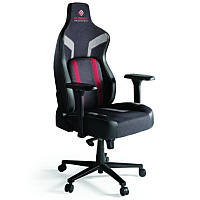 Eureka Python II Ergonomic Chair, Supports up to 300 lb, 18.88" to 22.83" Seat Height, Black Fabric Seat, Black/Red Fabric Back (GC08R)