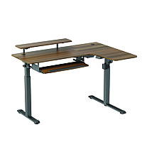 Eureka L-Shaped Standing Desk with Keyboard Tray, Right Desk, 61.25