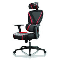 Eureka Norn Ergonomic Chair, Supports Up to 275 lb, 18.11" to 22.04" Seat Height, Black/Red Mesh Seat/Back, Black Base (GC06R)