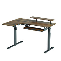 Eureka L-Shaped Standing Desk with Keyboard Tray, Left Desk, 61.25