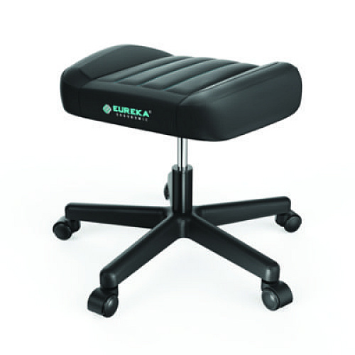 Eureka Footstool with Wheels, 19.25 x 17.38 x 14.63 to 17.75, Black (AR21B)
