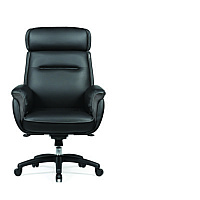 Eureka Royal Executive Office Chair, Support up to 300 lb, 19.46"-22.26" Seat Height, Black PU Leather Seat, Black Faux Leather Back (OC003B)