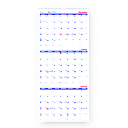 2025 Wall Calendar - 3 Month Calendar 2025 Vertical, Jan - View #4