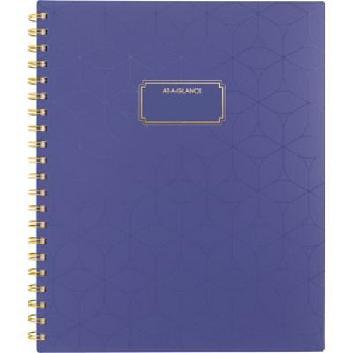 AT-A-GLANCE Badge Geo Weekly/Monthly Planner, 11 x 9.25, Purple/Gold Cover, 13-Month (Jan to Jan): 2025 to 2026 (1722G905)