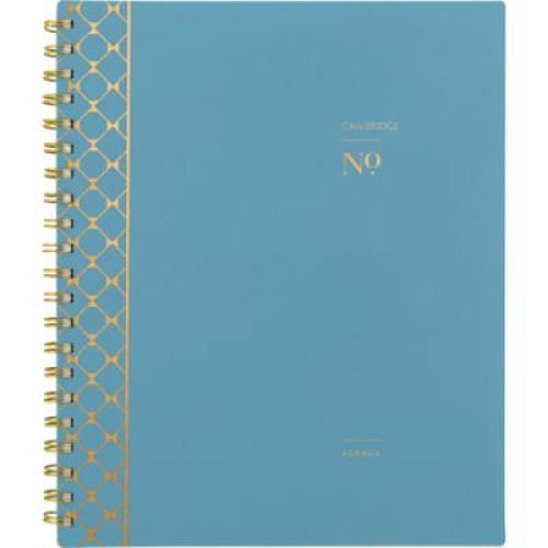 Cambridge Workstyle Weekly/Monthly Planner, Geometric Artwork, 11 x 9.38, Blue/Gold Cover, 12-Month (Jan to Dec): 2026 (160690512)