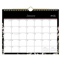 Blue Sky Neveah Monthly Wall Calendar, Floral Artwork, 11" x 8.75", White/Black/Pink Sheets, 12-Month (Jan to Dec): 2026 (139941)