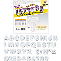 TREND Ready Letters Sparkles Letter Set, Silver Sparkle, 4