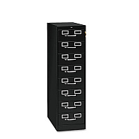 Eight-Drawer Multimedia/Card File Cabinet, Black, 15