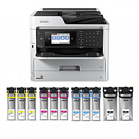 Epson WorkForce Pro WF-C5790 Color Inkjet MFP Large Bundle Printer (C11CG02201LB)