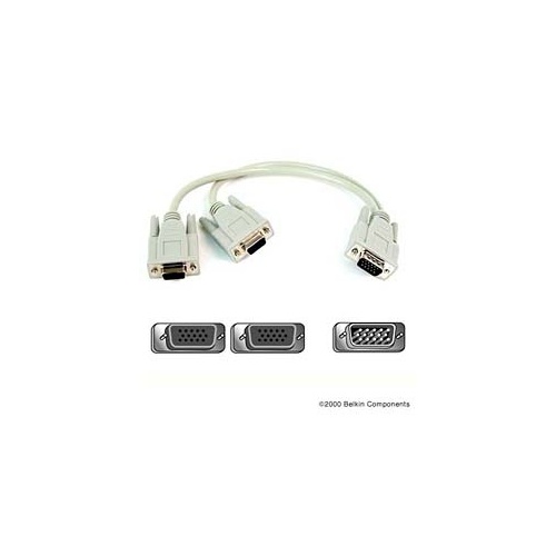 Belkin Display Splitter Hd15f/hd15m 1 Ft (F3G00601)