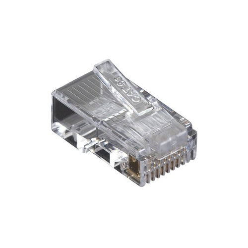 Black Box Cat5e Modular Plug For Round Solid/stranded Cable - Unshielded - 100-pack, Gsa, Taa (C5EMPU100PAK)