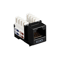 Black Box Cat6 Keystone Jack - Unshielded, Rj45, Black, 25-pack (CAT6JBK25PAK)