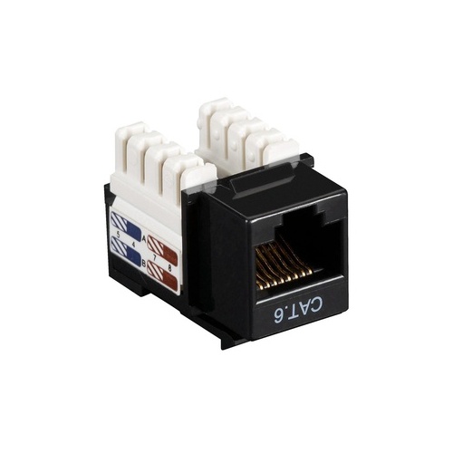Black Box Cat6 Keystone Jack - Unshielded, Rj45, Black, 25-pack (CAT6JBK25PAK)