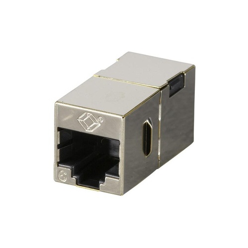 Black Box Cat6 Coupler - Shielded, Straight-pin, Office Silver, 10-pack, Gsa, Taa (FM60810PAK)
