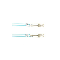Black Box Om3 50/125 Multimode Fiber Optic Patch Cable - Ofnr Pvc, Lc To Lc, Aqua, 2-m (6.5-ft.) (FO10G002MLCLC)