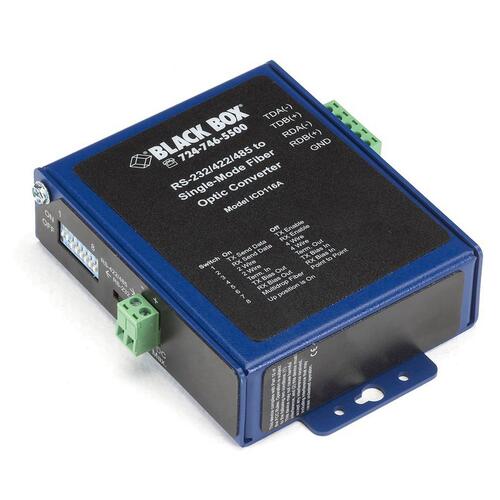 Black Box Async Rs-232/422/485 Extender Over Fiber - Terminal Block To Single-mode Sc, Gsa, Taa (ICD116A)