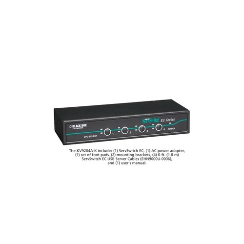Black Box Kvm Switch For Ps/2 And Usb Servers And Ps/2 Or Usb Consoles, 4-port, Gsa, Taa (KV9204AK)